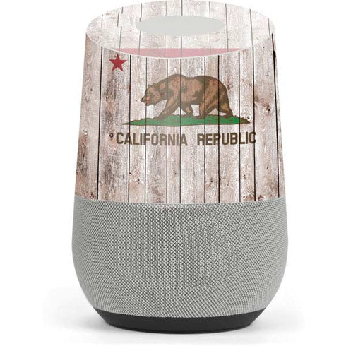 California Flag Dark Wood Google Home Skin